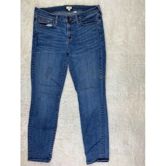 J Crew Size 29/28 Womens Jeans Stretch Skinny Medium Wash Low Rise - Picture 1 of 3